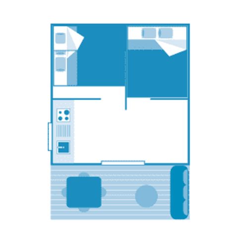 Stacaravan 5 personen - Tent Kenia + 5p 2ch ** (in het Frans)