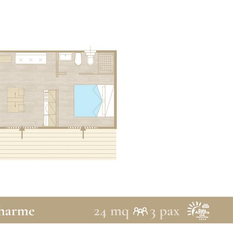 Bungalow 3 personen - Charme D