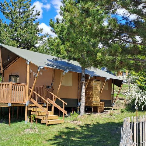 Safaritent 6 personen - Tent Lodge Prestige Plus - 2 slaapkamers - 1SDB - 35m²