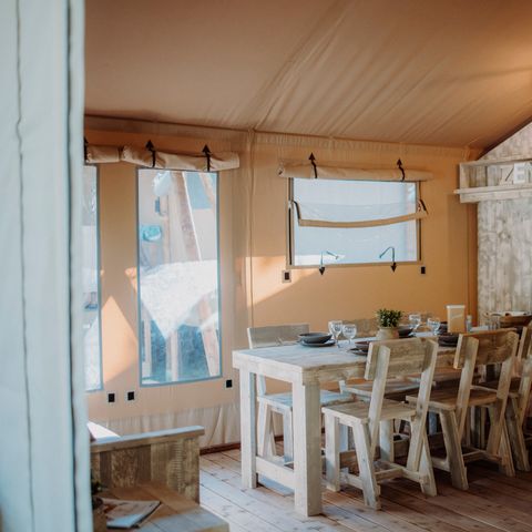 Safaritent 5 personen - Wood Prestige Plus 5pers 2ch 1SDB 38m² Tent