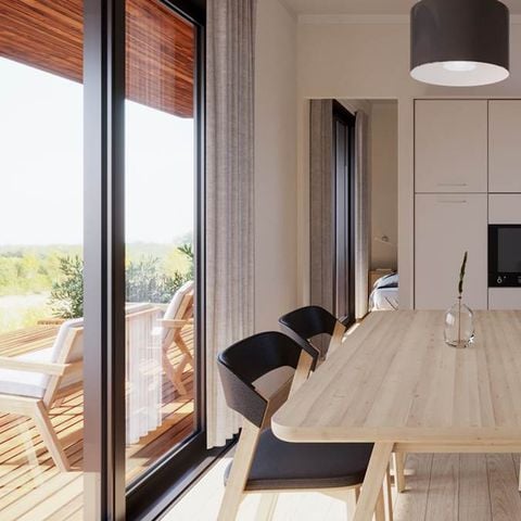 Stacaravan 6 personen - KAMERS SUITES - TV