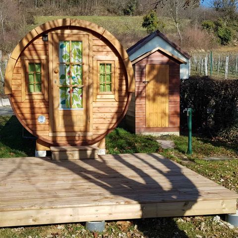 UNIEKE ACCOMMODATIE 2 personen - Tonneau accommodatie - Geen sanitaire voorzieningen - Droog toilet