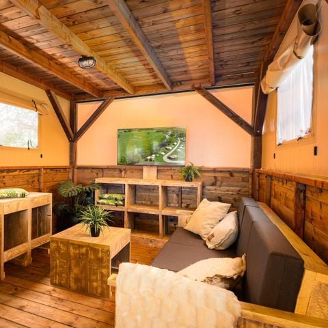 UNIEKE ACCOMMODATIE 6 personen - Boomhut tent aan de Regge met privé sanitair