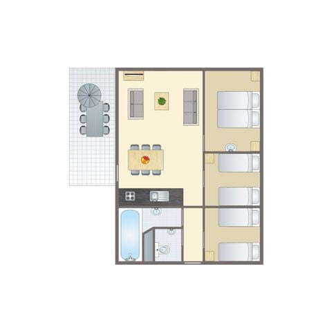 Groepsaccommodatie 18 personen - 18C-persoons reuniebungalow