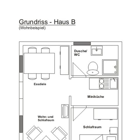 Bungalow 4 personen - B