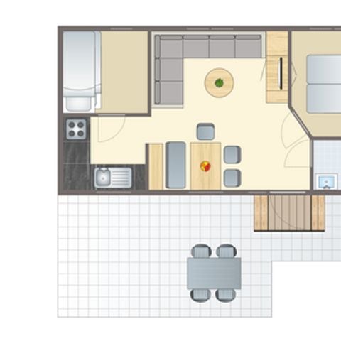 Chalet 2 personen - met overdekt terras en omheinde tuin