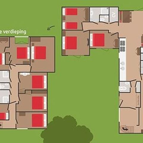 Groepsaccommodatie 24 personen - 2Groepsvilla