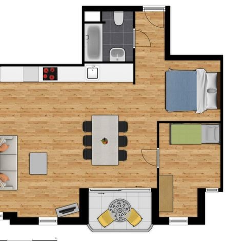 APPARTEMENT 6 personen - Comfort  | Slaapkamer - Slaaphoek - Zetelbed | Balkon - Zeezicht