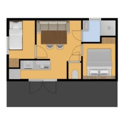 Stacaravan 3 personen - de Zeerob