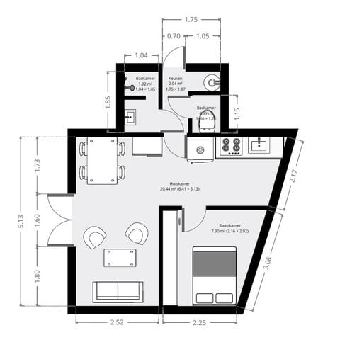 Bungalow 2 personen - Monumentaal
