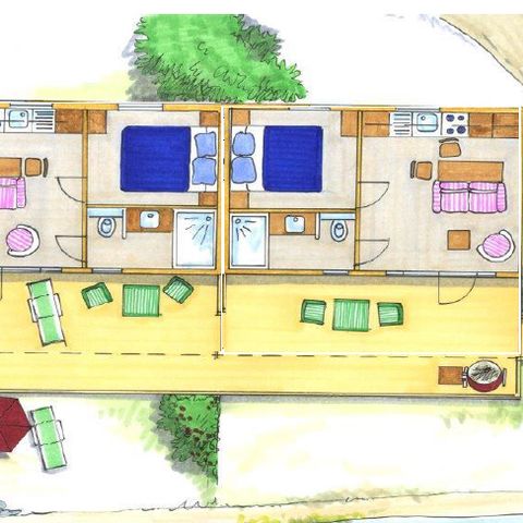 Stacaravan 2 personen - stacaravan/chalet Forel