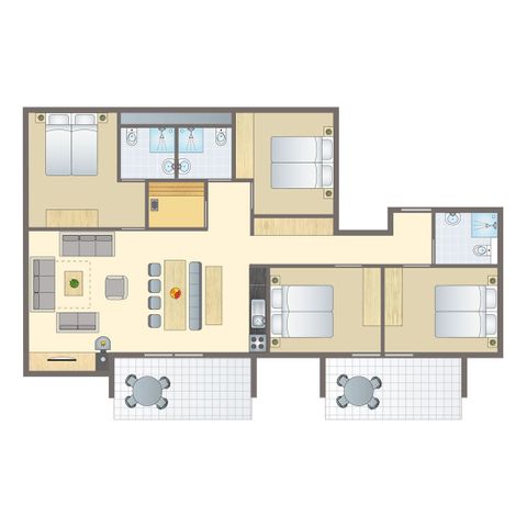 APPARTEMENT 10 personen - 10-persoons appartement