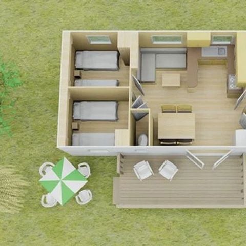 Stacaravan 8 personen - Stacaravan | Classic | 3 slaapkamers | 6/8 pers. | Terras met verhoging, niet overdekt