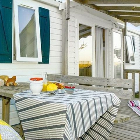 Stacaravan 6 personen - Stacaravan | Comfort | 3 Slaapkamers | 6 Pers. | Verhoogd terras