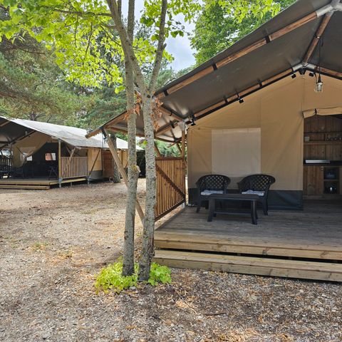 Safaritent 6 personen - incl. sanitair