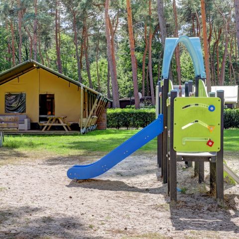 Safaritent 6 personen - incl. sanitair + glijbaan