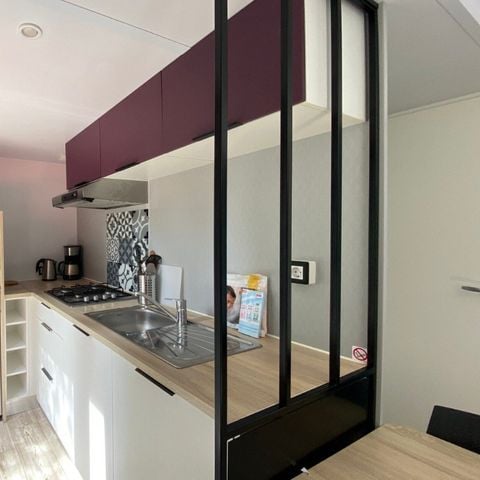 Stacaravan 6 personen - De Luxe mobilhome 6 persoons met terras