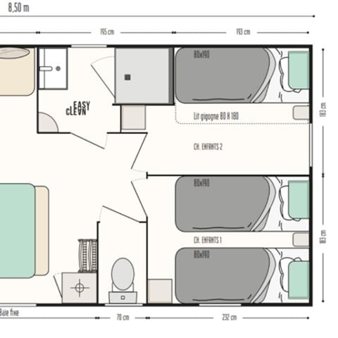Bungalow 6 personen - Mobile home Riviere 3 omheind