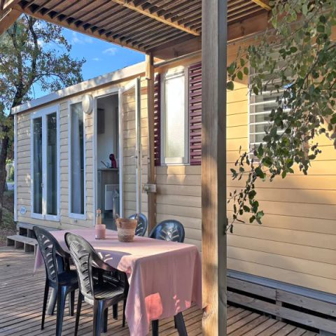 Stacaravan 6 personen - Stacaravan Aqua 3ch 6 pers Terras Half overdekt Klim TV