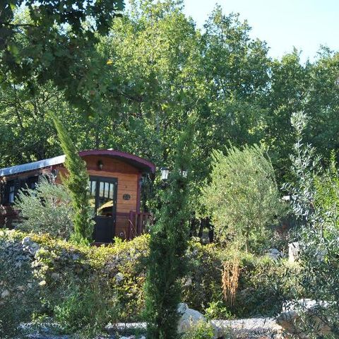 Lodge 4 personen - Roulotte (Familieverblijf) met airconditioning / zonder ontbijt / 5 pers inbegrepen / Privé spa optioneel
