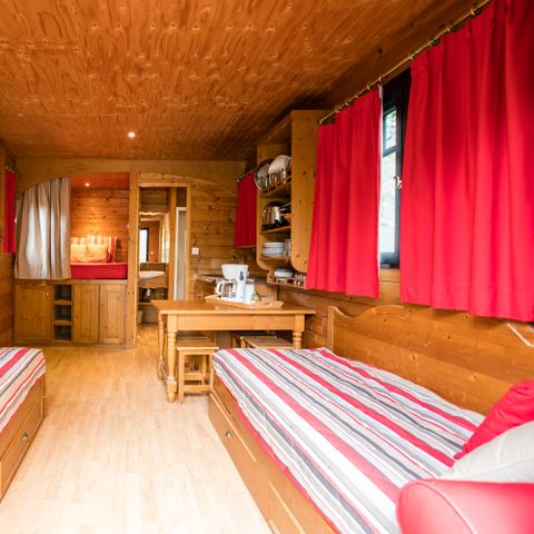 Lodge 3 personen - Roulotte ( Premium Stay ) luxe versie met airconditioning/ all-inclusive met privé Spa / 2 pers inbegrepen