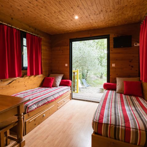 Lodge 3 personen - Roulotte ( Premium Stay ) luxe versie met airconditioning/ all-inclusive met privé Spa / 2 pers inbegrepen