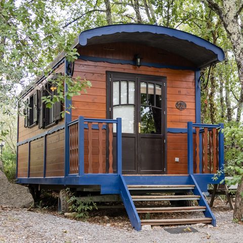 Lodge 2 personen - Woonwagen met airconditioning (Nuit d'Amour verblijf) / Privé spa en romantische sfeer / 2 personen inbegrepen