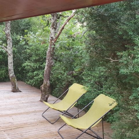 Chalet 5 personen - Sam's hut met airconditioning (klein familiehuis, privé spa op het terras) / 5 personen inbegrepen