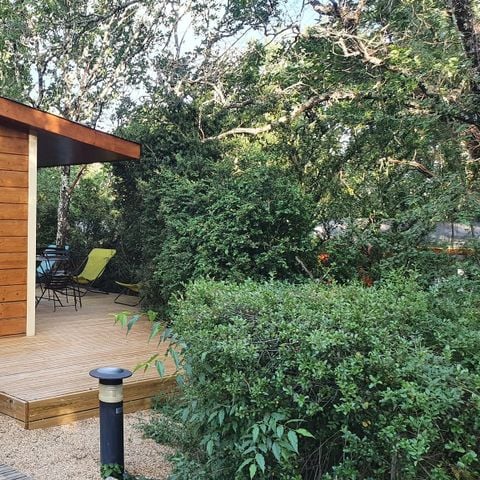 Chalet 5 personen - Sam's hut met airconditioning (klein familiehuis, privé spa op het terras) / 5 personen inbegrepen