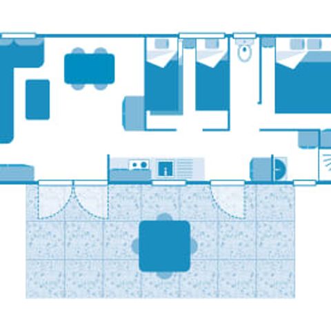 Stacaravan 5 personen - Huisje 5p 2bed ****