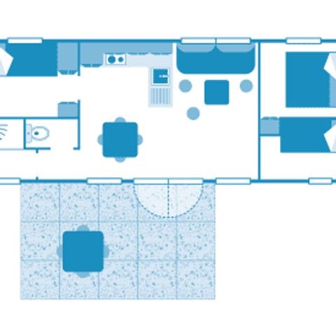 Stacaravan 6 personen - Huisje Jardenne 6p 3ch ****