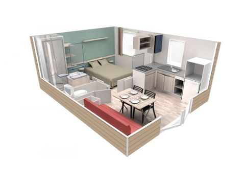 Stacaravan 2 personen - Agay - EVO 20 m² Comfort / met airconditioning Uitzicht op zee