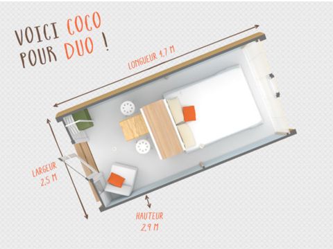 Accommodatie 2 personen - Coco Sweet Duo (zonder sanitair)