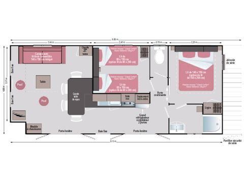 Stacaravan 6 personen - Ramatuelle - Cap Deseo 34 m² - Uitzicht op zee en jacuzzi