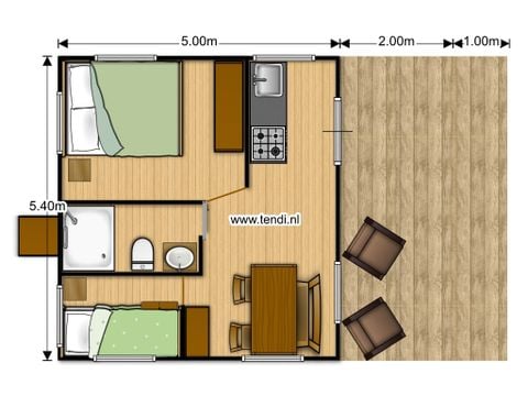 Safaritent 6 personen - incl. sanitair