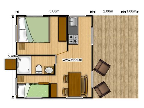 Safaritent 4 personen - incl. sanitair