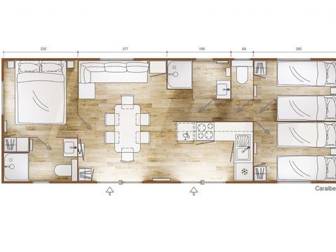 Stacaravan 6 personen - Caraïbes
