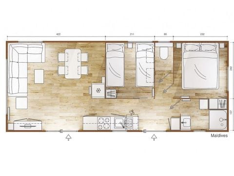 Stacaravan 4 personen - Maldives