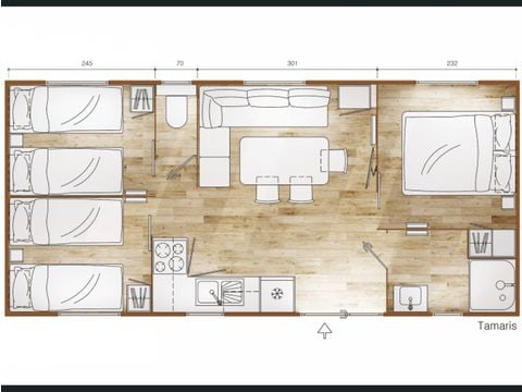 Stacaravan 6 personen - Tamaris