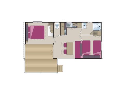 Stacaravan 6 personen - Stacaravan Loggia - 2 slaapkamers