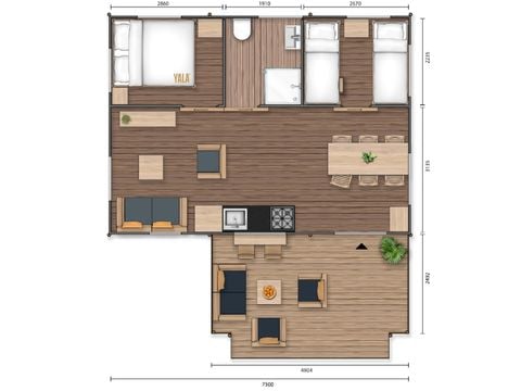Safaritent 6 personen - Heide Tent - Kachel