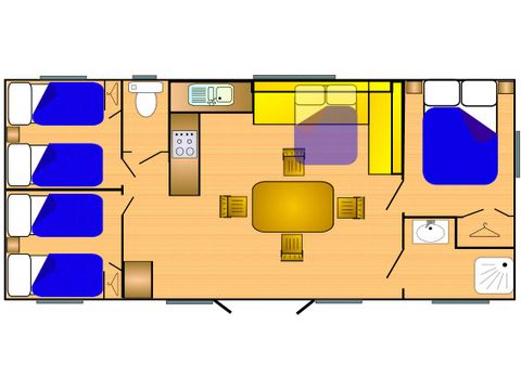 Stacaravan 6 personen - Grand 950-3 CD