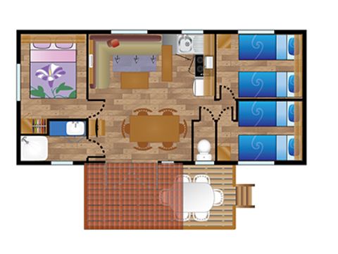 Stacaravan 6 personen - Mobile-home BAIGURA**** 6 slaapplaatsen