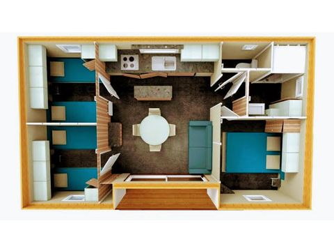 Chalet 6 personen - 3 slaapkamers + airconditioning