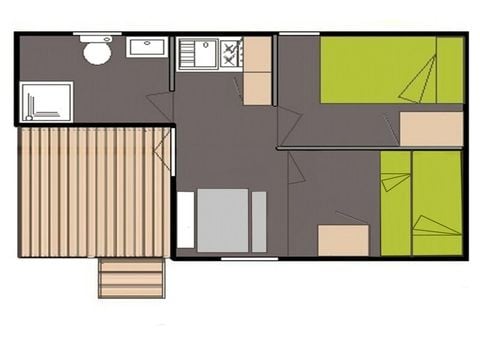 Chalet 4 personen - Chalet éco 1 Slaapkamer 4 Personen Zaterdag
