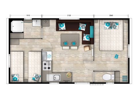 Stacaravan 5 personen - AUTHENTIEK - TV - PLANCHA