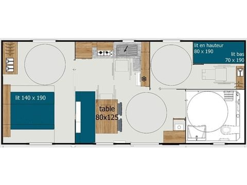 Stacaravan 4 personen - COTTAGE PREMIUM PMR | 4 pers. | 2 slaapkamers