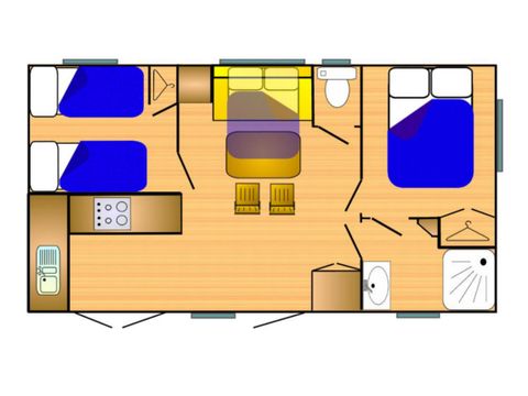 Stacaravan 4 personen - RIVIERA 750-2 A/C CD