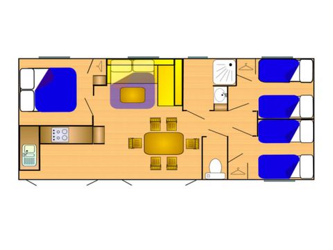 Stacaravan 7 personen - RIVIERA 900-3 A/C CD