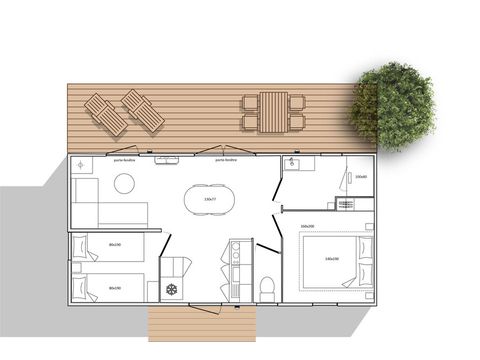 Stacaravan 5 personen - Ciela Privilège - 2 slaapkamers - barbecue